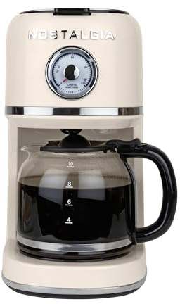 Nostalgia Classic Retro 10 Cup Coffee Maker, Cream