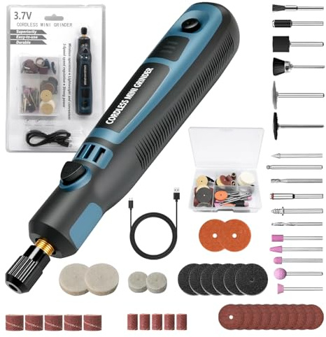 Set di strumenti multifunzione per incisione senza fili, mini strumento rotativo portatile con 50 punte per incisione, foratura, lucidatura, levigatura e rimozione della ruggine