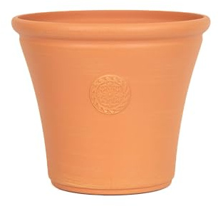 Muddy Hands Royale Crest Planter Plant Pot – Large Outdoor Garden Pot – Lightweight Recycled Plastic – Frost Proof & UV Resistant – Ceramic Look Patio Pot (Terracotta, 17 litre)