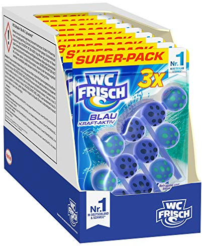 WC Frisch Blau Kraft-Aktiv OzeanFrische, WC-Reiniger und Farbspüler, 9er Pack (9 x 3 Stück)