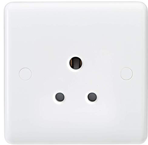 Knightsbridge CU5U Curved Edge 5 A Unswitched Round Pin Socket, White