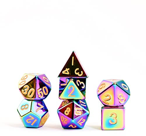 7-set: 16mm Flame Torched Rainbow Metal