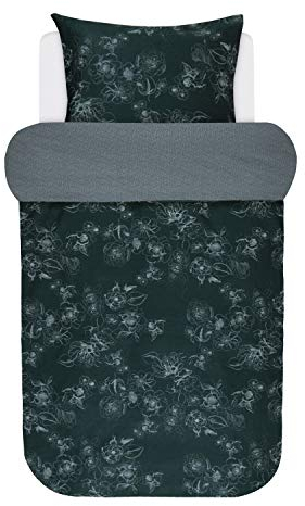 Marc O'Polo Bettwäsche Varr Kiefergrün Blumen Blüten Baumwollsatin 135 cm x 200 cm