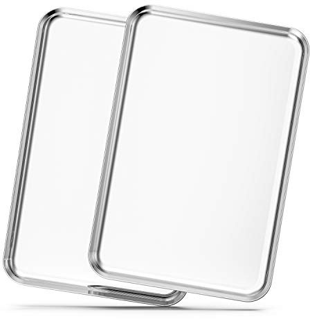 Bastwe Baking Sheets Set of 2, 20 inch Stainless Steel Bakeware Baking Pans, Healthy & Nontoxic & Rustproof & Easy Clean & Dishwasher Safe