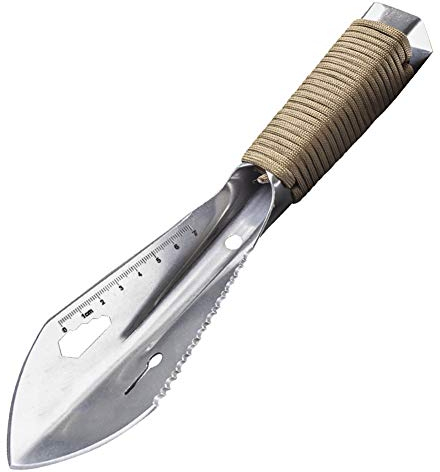 Pelle pliante de survie - Outil d'entrenching 10.35 pouces Pelle pliable Camping Pelle avec bord de scie à bois et pelle tactique