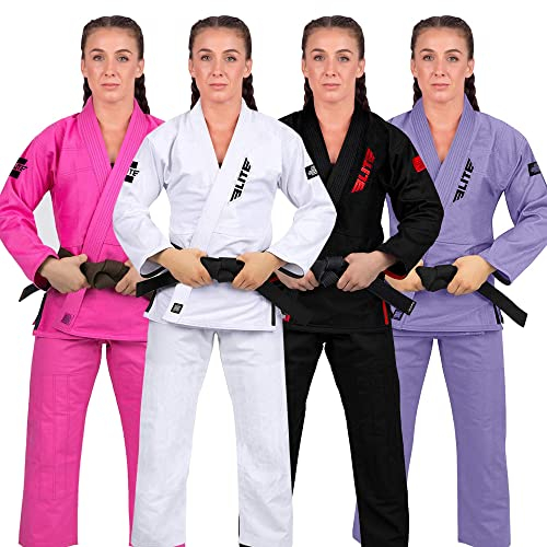 Elite Sports Ultraleichter Damen BJJ GI - IBJJF Jiu-Jitsu GI für Mädchen und Frauen (siehe spezielle Größenleitfaden), Pink, 2