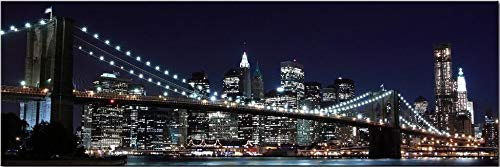 5D Diamant Stickerei Set Bohren Voll Große New York Brooklyn Brücke DIY Diamant Malerei Diamant Painting Kreuzstich Stickerei Diamantbild für Zuhause Wand Basteln Deko Vierkantbohrer 40x120cm H11211