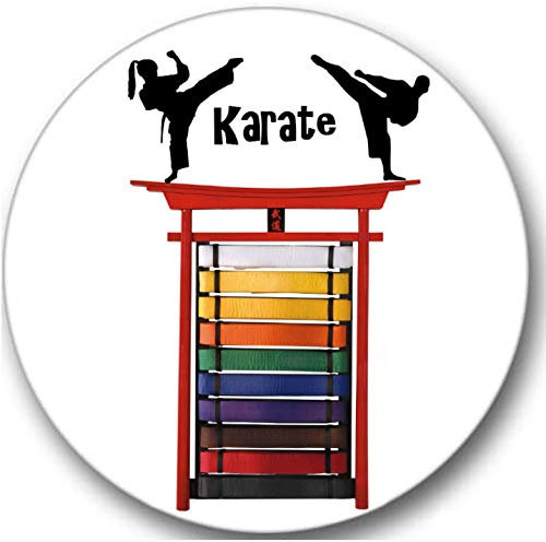 Sticker-Designs 10cm! Klebe-Folie Wetterfest Made-IN-Germany Karate MMA Gürtel Stufen Level No75 Martial Arts rund/weißer Hintergrund! UV&Waschanlagenfest Auto-Aufkleber Profi-Qualität!