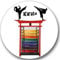 Sticker-Designs 10cm! Klebe-Folie Wetterfest Made-IN-Germany Karate MMA Gürtel Stufen Level No75 Martial Arts rund/weißer Hintergrund! UV&Waschanlagenfest Auto-Aufkleber Profi-Qualität!