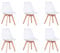 BenyLed Juego de 6 Sillas de Comedor con Asiento Tapizado y Patas de Madera de Haya, Ideal para Comedor, Cocina, Salón, Dormitorio, Blanco