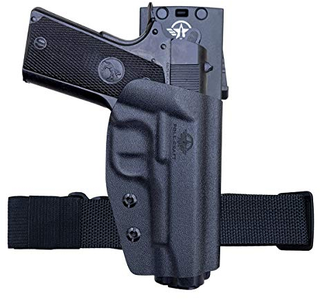 1911 Holster OWB Kydex for Colt Commander 1911 .45 / 9mm / 4.25 / 4.5 / PT1911 Gun Holster, Außerhalb Bund tragen tragen 1.5-2 Inch Belt Clip with Leggings - Commander 1911 Holster OWB