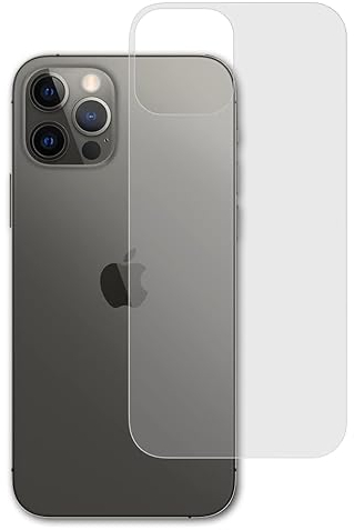 atFoliX Panzerfolie kompatibel mit Apple iPhone 12 Pro Backcover Schutzfolie, entspiegelnde und stoßdämpfende FX Folie (3X)