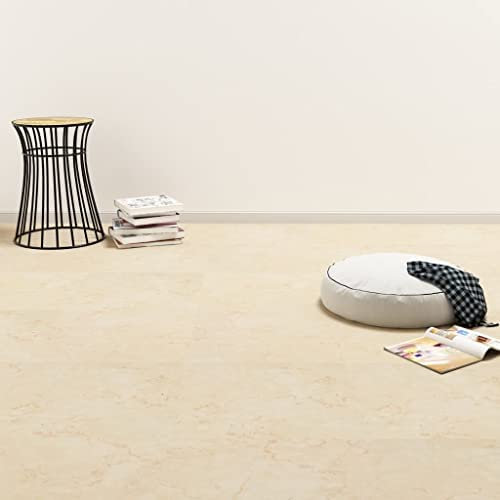 vidaXL 20x PVC Fliese Selbstklebend Vinylboden Bodenbelag Laminat Dielen Planken Vinyl-Fliesen Laminatboden Fußboden Wohnzimmer 1,86m² Beige