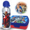 SRV Hub® Boîte à déjeuner en plastique + bouteille d’eau en aluminium pour enfants - Motif de personnage de dessin animé - 16 cm ; 400 ml (Avengers)