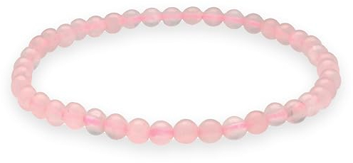 Lebensquelle Plus Mini Kugelarmband | 4mm | Hochwertiges Edelsteinarmband (Rosenquarz)