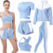 Inmarces 5 Stück Sport Set Damen Sportbekleidung Yoga Set Trainingsanzug Jogging Gym Pilates Sport Outfit Damen Set(BL03,L)