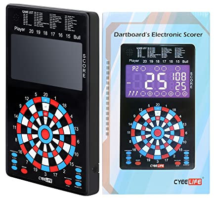 CyeeLife Elektronischer Dart Scorekeeper – Automatischer Punktezähler für Steel- und Softdarts mit LCD-Display