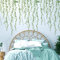 VePret Green Hanging String of Pearls Succulents Vine Wall Decals Peel and Stick, Large Plants Leaf Vinyl Wall Stickers, Removable Home Decor Art for Bedroom Living Room Classroom Office
