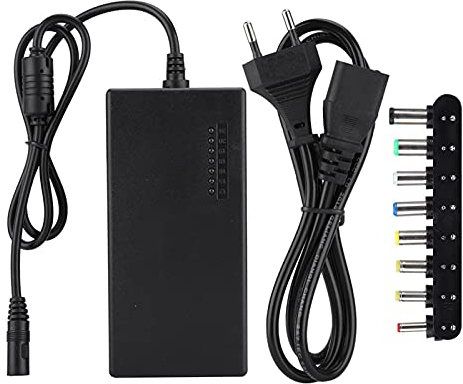 Ejoyous Adaptador de Corriente Universal para Portátil, 96W, 7 Posiciones de Voltaje Ajustable 12-24V