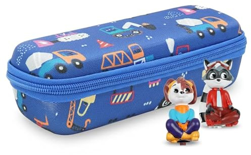 caseroxx Lernstift Schutztasche für Edurino, Baufahrzeuge-Blau