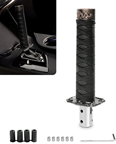 YAKEFLY Universal Katana Schaltknauf, Schaltknauf, Schwert-Schaltknöpfe, Katana Schaltknauf, Samurai Schwert, Schalthebel mit 4 Adaptern, Katana Samural Schaltknauf (schwarz)