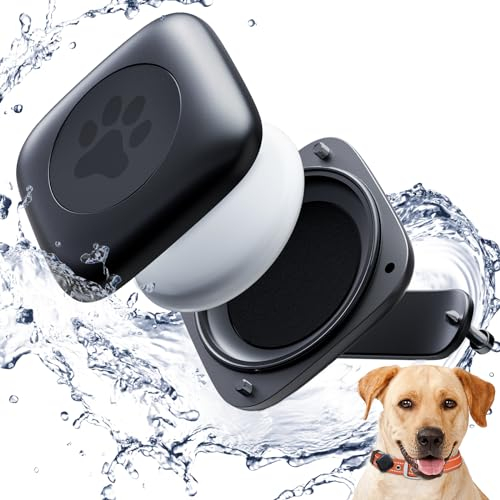 CloudValley Airtag Hundehalsband, Metall IPX8 wasserdichte GPS Tracker für Apple AirTags Zubehör, [Nur 20g][Einfache Installation] Ultradünnes Licht Hunde Katzen Gepäck Anti-Verlust Schutzhüllen