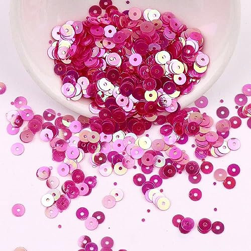 Duories 4000 Pailletten 4 mm Durchmesser,Stickerei Pailletten,Pailletten Basteln Set,Pailetten Kit Paietten Pailletten Basteln Lose Pailletten,für DIY Kunsthandwerk Herstellung,Rosenrot