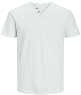 JACK & JONES Camiseta básica de Hombre Cuello en V, Manga Corta, de algodón, con Botones JJESPLIT, Color:hierbabuena, Size:M