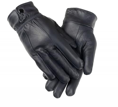 Woodland Leathers Guanti da donna in pelle, extra morbidi e caldi, guanti impermeabili da donna, L-XL