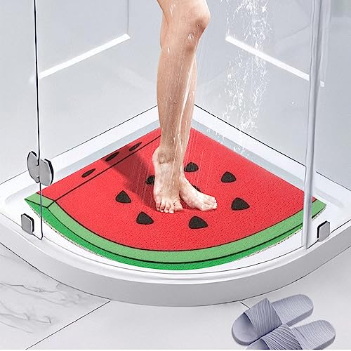 BWBIKE Alfombrilla de Ducha Esquinera de Lufa, Alfombrilla de Baño Antideslizante Antimoho 60 x 60 cm, Alfombrillas de Ducha para Ducha Interior Exterior, Alfombrilla de Baño Sectorial Lavable