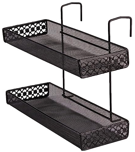 BESTonZON Soporte De Planta De Metal Rectangular Soportes Para Macetas Barandilla Jardinera Valla De Metal Jardinera Soporte En Maceta Con Gancho Montado Balcón Cestas De Plantas Contenedor