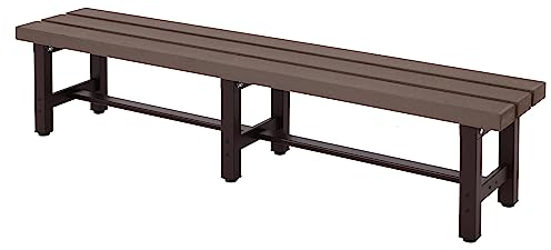 Mendler Alu Gartenbank HWC-K60, Bank Parkbank Sitzbank Balkonbank, wetterfest WPC 180cm, braun