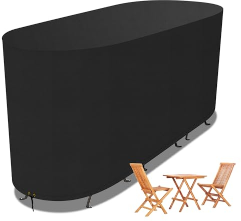 Funshot Bistro Set Abdeckung,Gartenmöbel Abdeckung Wasserdicht Abdeckplane 420D Oxford Gewebe Patio Balkonmöbel Set Abdeckung ,Winterfest,Anti-UV,124 x 63 x 80 cm