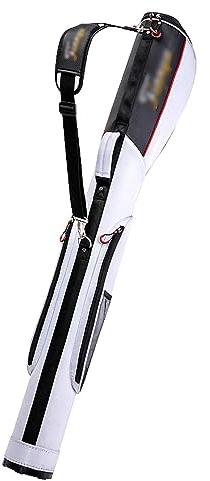 Golftasche, Leichte Golfschlägertasche, wasserdichte Bleistift Übungsbox mit Weichem Gepolstertem Schultergurt, für bis zu 7 Schläger (Color : White)