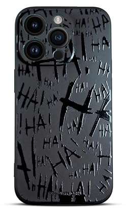 SIMPLYMDRN Slim for iPhone 15 Pro Max Case - Joker Haha Design - Cool Case for Men - Superhero Villain Designer Cover - Slim and Flexible (Jokester Black)
