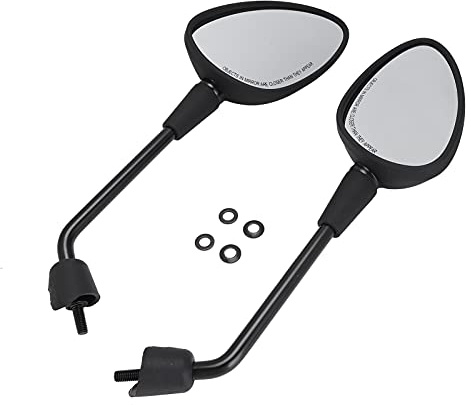 Motorrad-Seitenspiegel, 2 Stück Motorrad-Rückspiegel Ersatz Für Vespa Primavera 50 4T 4V NOABS E2 2013 2014 2015 2016 2017(Schwarz)