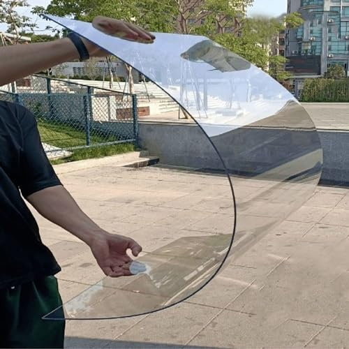 Lightweight Clear Acrylic Plastic Sheet Polycarbonate Roofing Sheet,Strong Impact and Shatterproof PC Full Transparent Durable Panel,All-Weather Outdoor Greenhouse Covering (0.6x2m(2x6.6ft))