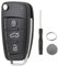3-Knopf Audi Auto-Klappschlüssel-Etui für Audi A1 A2 A3 A4 A5 A6 A6L A8 Q3 Q5 Q7 TT S6 mit Klinge und Schraubendreher und Schlüsselring und CR2032 Batterie
