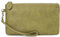 befen Women's Wallet Leather Mobile Phone Bag Small Wristlet Clutch Purse for Ladies With Wrislet Strap-Vintage Brown Yellow