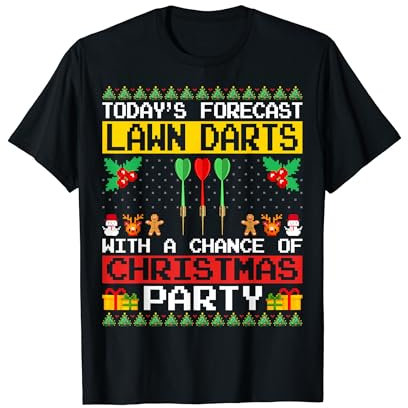 Lawn Darts Christmas Party Lawn Darts Player Xmas Ugly Style T-Shirt