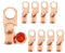 1/0 AWG 1/2 Stud (10 Piece), Heavy Duty Battery Ring Terminals, 0 Gauge Connectors, Copper Lugs, Copper Ring Terminals, Battery Cable Ends, Bare Copper Eyelets, Tubular Ring Terminal Connectors