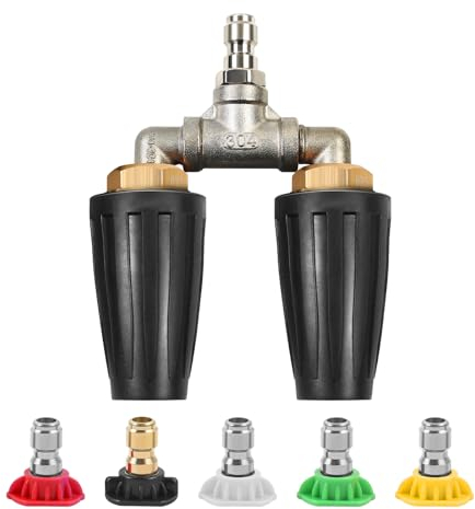 Turbo Nozzle Spray 4000PSI High Pressure Washer Rotating Spray Dual Tip 1/4 Turbo Nozzle Aluminium Alloy Rust Resistant Pressure Washer Cleaning Accessories for Home Garden Car