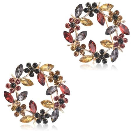 Spilla Bauhinia per Spilla da donna di cristallo elegante,Marquise Cristalli austriaci 2 Pcs Spilla in Cristallo da Donna Ghirlanda Spille con Strass Spilla Elegante per Donne Cappotto Abito Abiti