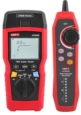 UNI-T TDR UT685B - Tester per cavo di rete, Finder, tester LAN, RJ45, RJ11, Line Finder