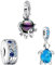 Doyafer Serie Oceano in Argento Sterling 925 Polpo Tartaruga Marina Stella Marina Conchiglia Clip Stringa Fascino Bracciale Ciondolo Compleanno Gioielli Regalo Confezione da 3