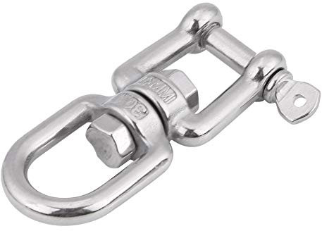Tomotato Manille Pivotante, Anneau Pivotant en Acier Inoxydable 304, Dispositif de Manille Roulante, Mâchoire Pivotante, Ancre Pivotante, Chape Pivotante, Double Manille (6mm)