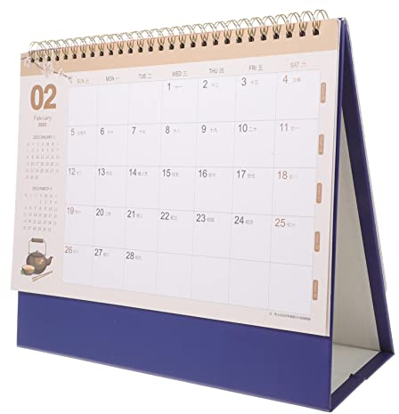VILLFUL Schreibtischkalender Planungskalender 2023 Standkalender Wöchentlicher Tageskalender Tischkalender 2023 Chinesisches Dekor Business-stehkalender Kaninchen-jahreskalender Eisen