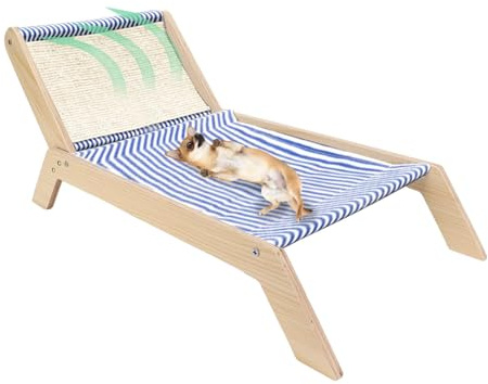 Sedia a Sdraio per Animali Domestici - Letto Altalena per Gatti Letti per Gatti Sopraelevati Universali - Sedia a Dondolo con Struttura in Legno Sedia a Sdraio per Gatti Multifunzionale Sollevata per