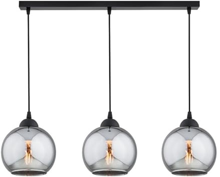 KAR LIGHTING Balken Pendelleuchte 3-flammig aus Metall und Glas in Schwarz, höhenverstellbar | E27 Fassung | LED geeignet | Hängelampe für Wohnzimmer, Flur, Schlafzimmer, Küche oder Büro