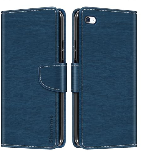 Holzmaserungs-Lederhülle für iPod Touch 4 - Blau
